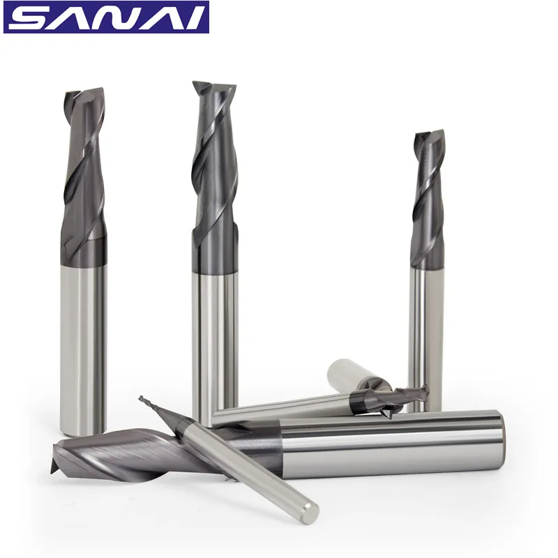 Sanai-fresa de ponta com 2 sulcos hrc 50 °, aço de tungstênio, 1mm a 20mm, 2 f, ferramenta de fresa, ferramenta de corte