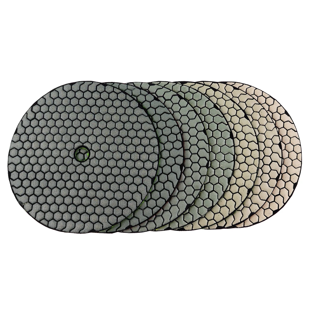 7 stks/set 8 Inch Steen Droog Polijsten Pad Scherpe Flexibele 200mm Polijsten Pads Voor Graniet Marmer Beton Vloer schuurschijf