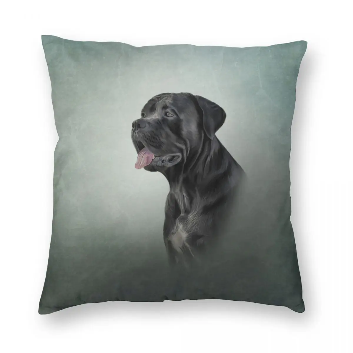 Drawing Dog Cane Corso Italian Mastiff Square Pillowcase Polyester Linen Velvet Printed Zip Decor Pillow Case Sofa Cushion Case