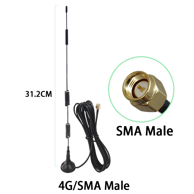 Eoth 1 2pcs 4G LTE Antenna 15dbi SMA Male female Connector Aerial 698-960/1700-2700Mhz IOT magnetic base 3M Clear Sucker Antena