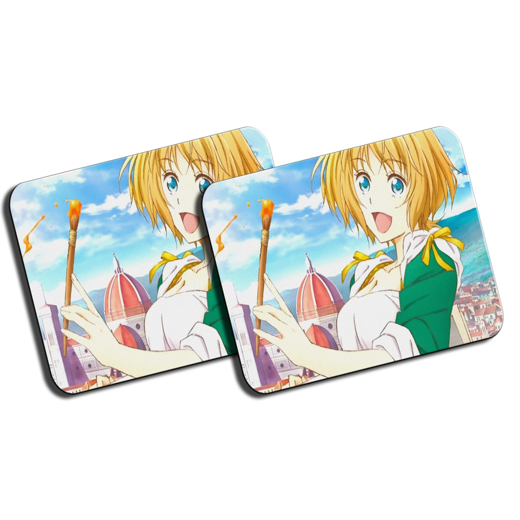 PACK 2 ALFOMBRILLAS GRANDES ANIME ARTE CHICA PINTANDO mousepad raton