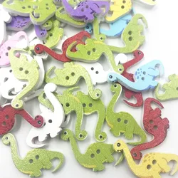 25/50/100pc Mix Color Animals Dinosaur kid's/ Baby Wood Button DIY Craft Sewing WB766