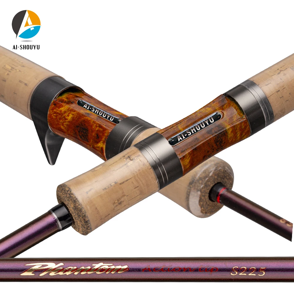 AI-SHOUYU Hot Sale Trout Lure Fishing Rod 1.8m/2.1m/2.25m Carbon Fiber Fishing Rod L Power Solid Top Tip Portable Fishing Pole