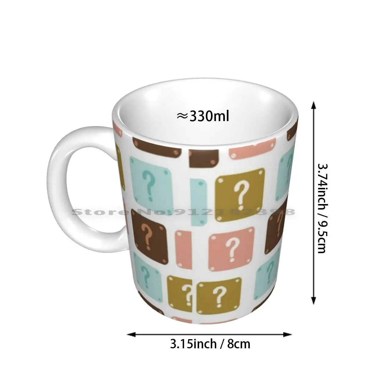 Question Mark Block Parody Cute Retro Ceramic Mugs Coffee Cups Milk Tea Mug Games Nerd Cute Gaming Retro Wii Browser Geek Game