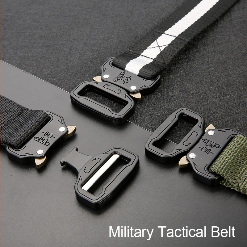 Quick Release Nylon Cobra Belt Men Police Army Training Outdoor Tactical Waist Belt Men Body Tactical Belt Alloy Automatic