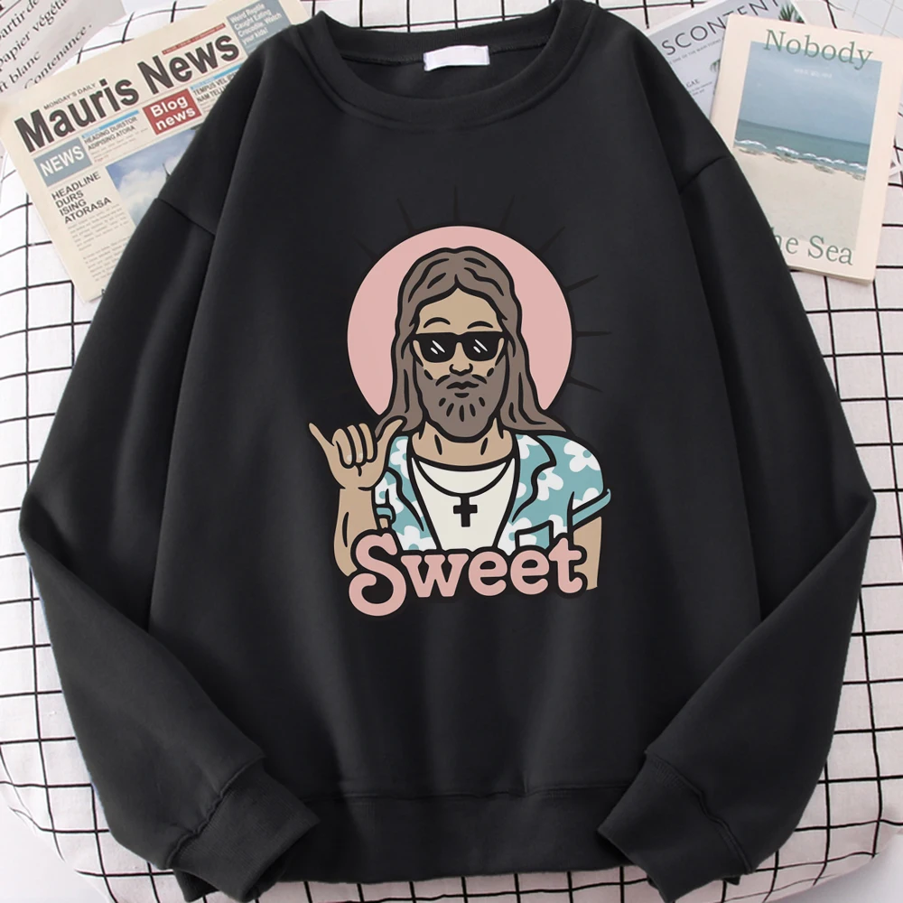 Jesus Sweatshirts Hoodie Mens Funny Sweet Print Sportswear Men Fashion Warm Autumn Tracksuit Tracksuit Casual Hip Hop Streetwear