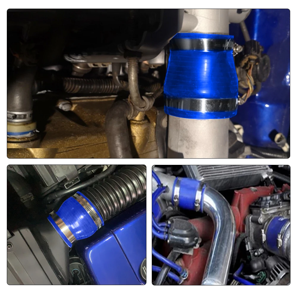 Tubo de admisión Turbo, manguera de silicona, reductor recto, adaptador de acoplamiento, Intercooler 2 "-2,5" 51mm-64mm 76mm de longitud