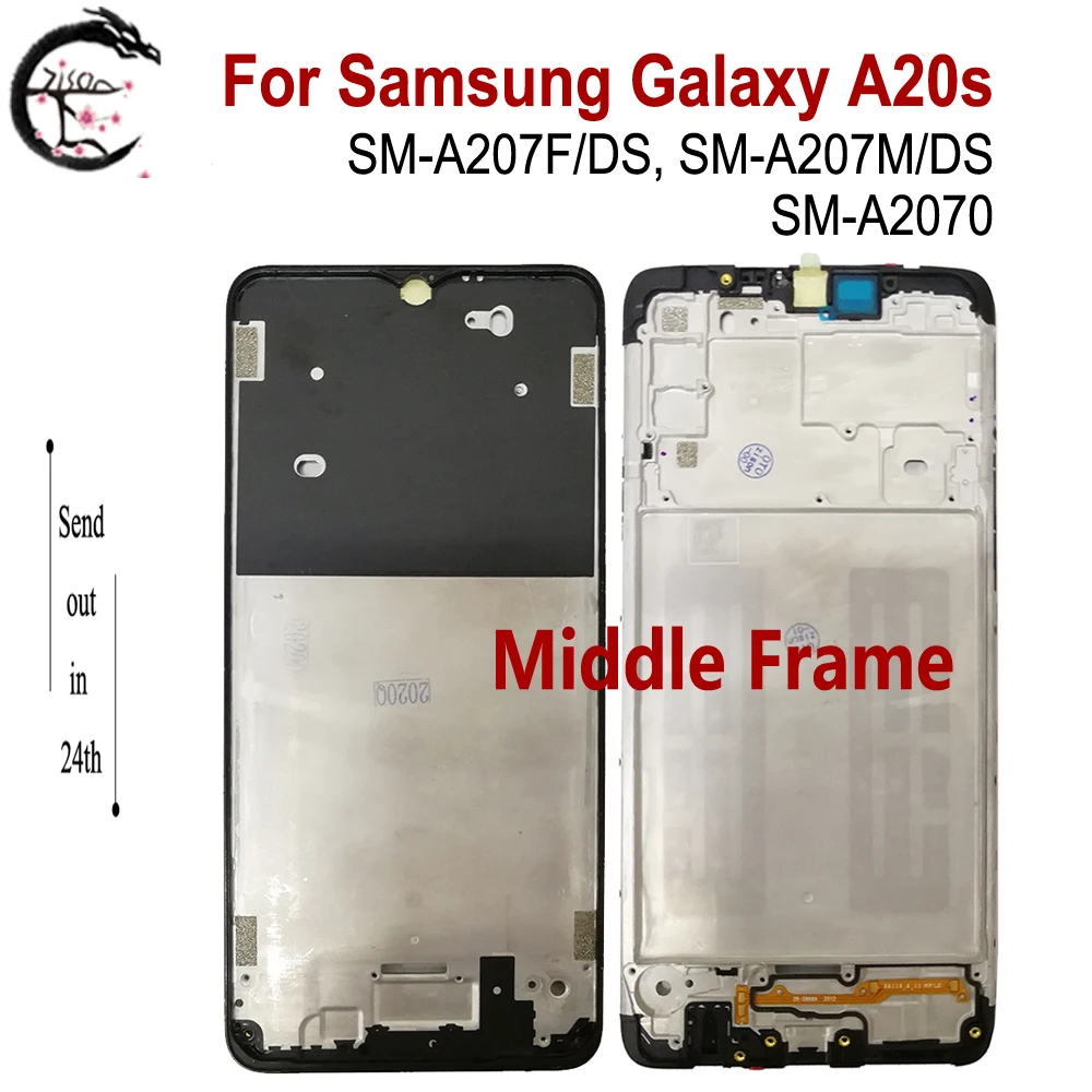 Рамка A20s для Samsung Galaxy A20s 2019, рамка средней яркости/детской яркости/DS, сменная Передняя Крышка корпуса телефона