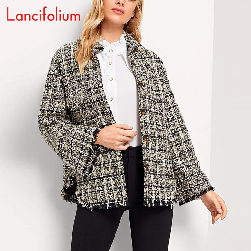 Aall inverno donna 2021 abito Plaid di lana Top giacche di Tweed moda coreana Vintage Harajuku dolce autunno ufficio cappotto di lana