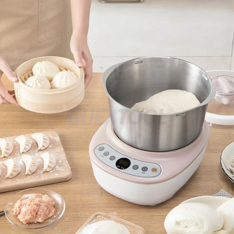 Household Stand Mixer Dough Kneading Machine Dough Mixing Machine Intelligent Timing Stainless Steel Food Mixing Machine