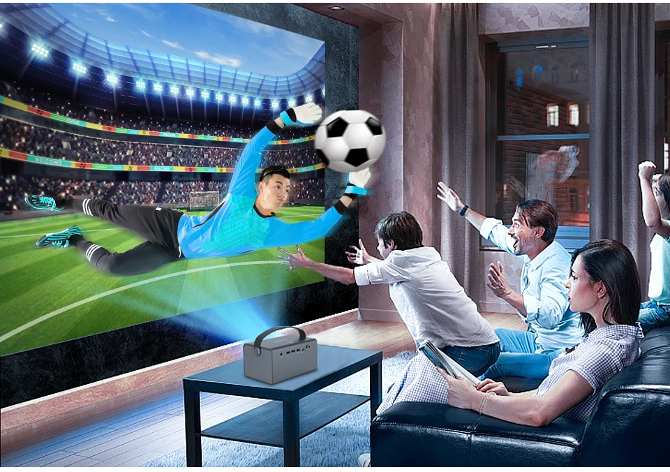 WZATCO T7 300-дюймовый DLP 3D-проектор Smart LED Proyector Bluetooth Портативный мини-Android 9.0 WIFI Beamer Встроенный аккумулятор 15600 мАч