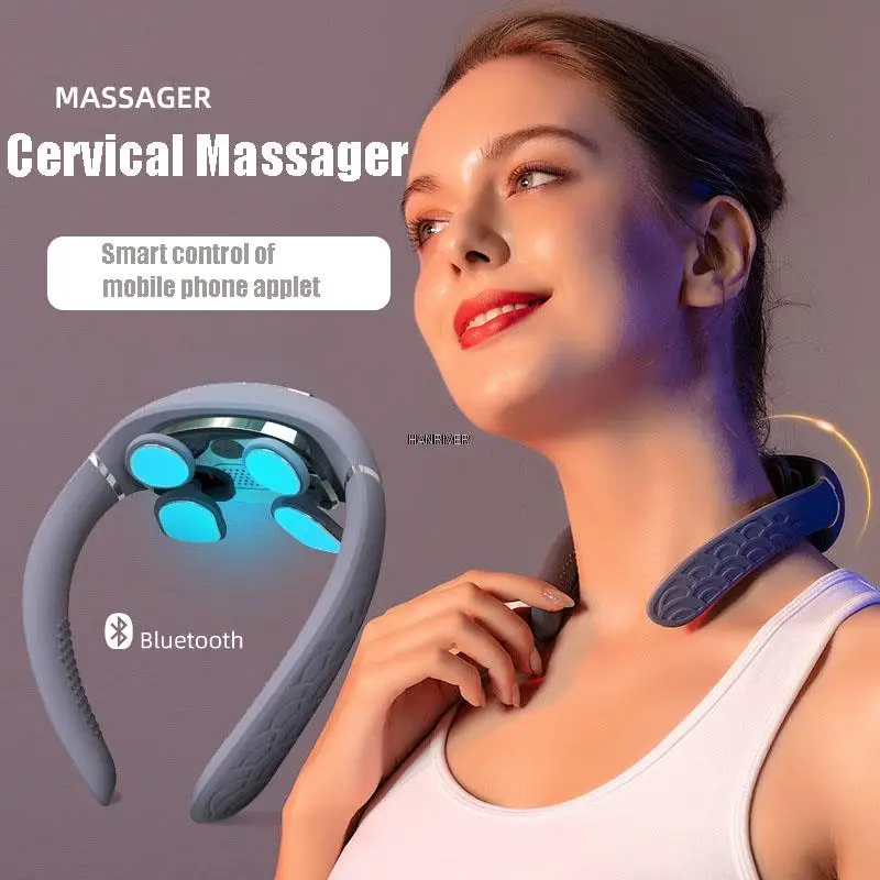 

Electric Neck Massager Magnetic Pulse Cervical Spine Acupuncture Health Care Deep Massage Relief The Pain Phone Applets Control