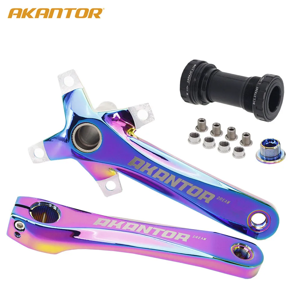 64/104BCD Bike Crank 170mm 1/2/3 Speed Mtb Cranks Bicycle Integrated Mountain Bike Hollowtech Crankset  Connecting Rods