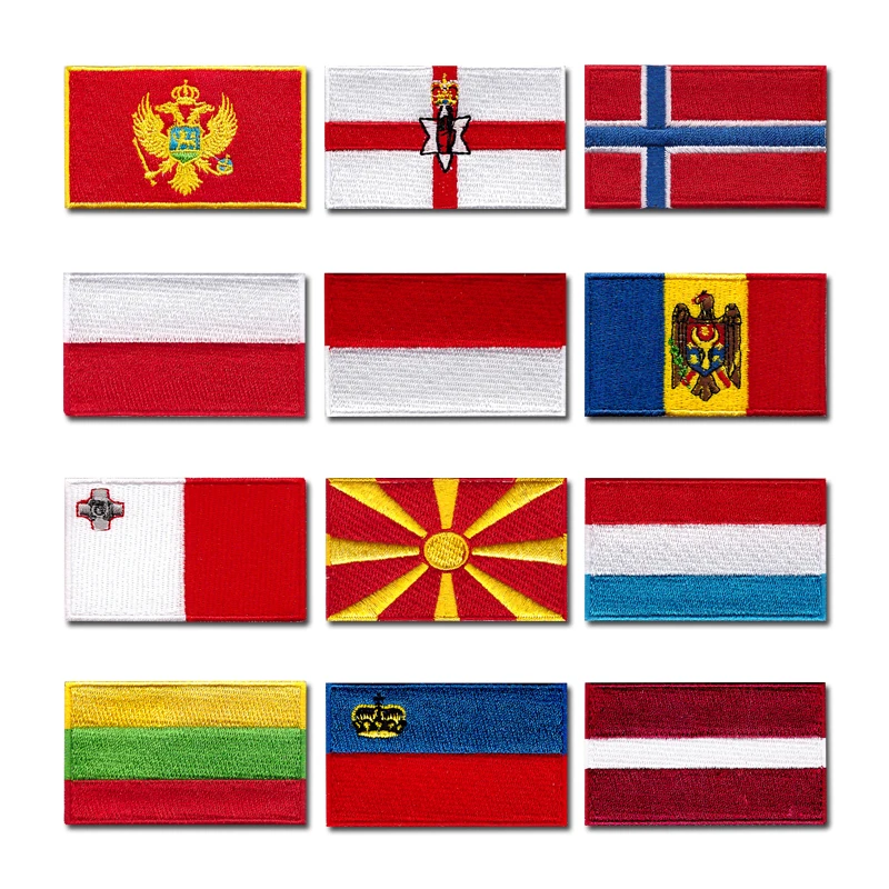Flaga narodowa haft komputerowy naszywki na ubrania naklejki na ubrania prasowanie naszywka Montenegro Irlandia Północna Norwegia Polska Mołdawia