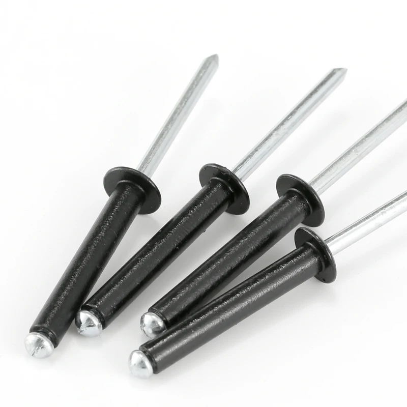 M2.4 M2.8 Black Aluminium Dome Head Self Plugging Rivets 2.4mm 2.8mm X 4 6 8 9 10 12mm Nail Pop Rivet For Furniture Car Aircraft