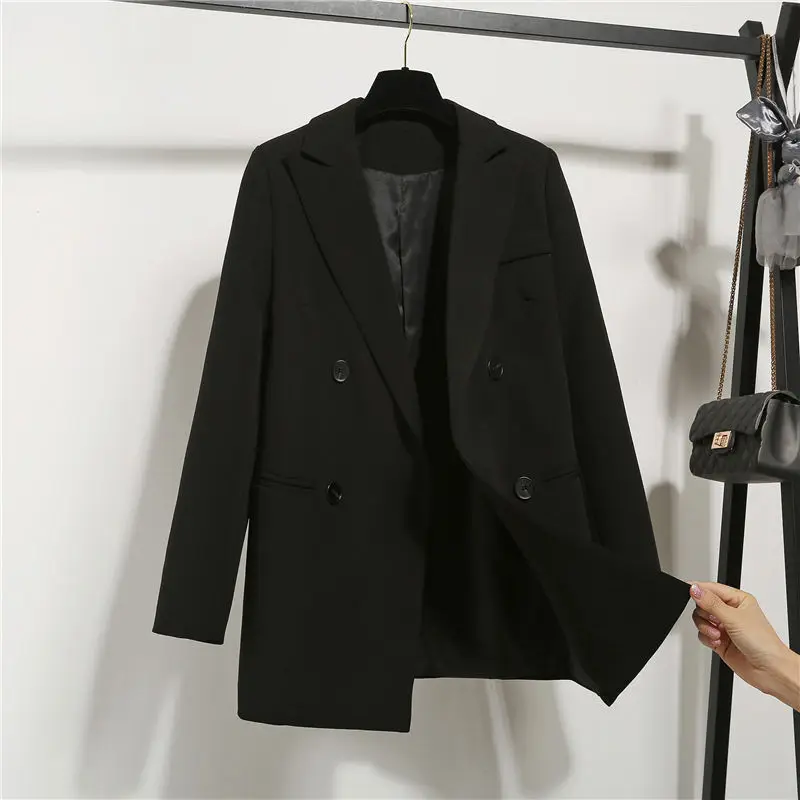 Simple Commute Black Women's Suits Coat Korean Style Loose Leisure Professional 2021 Fashion Ladies Tops Suit Women Suit Blazer