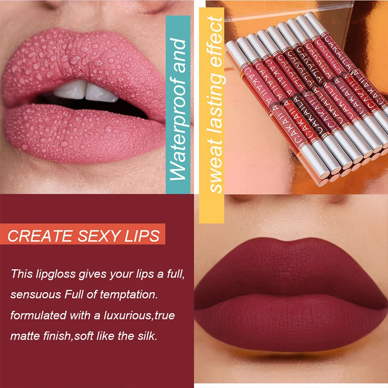 18 Colors Long-lasting Nude Lip Gloss Matte Velvet Lipstick Waterproof Liquid Lipstick Women Korea Cosmetic Moist Lip Tint