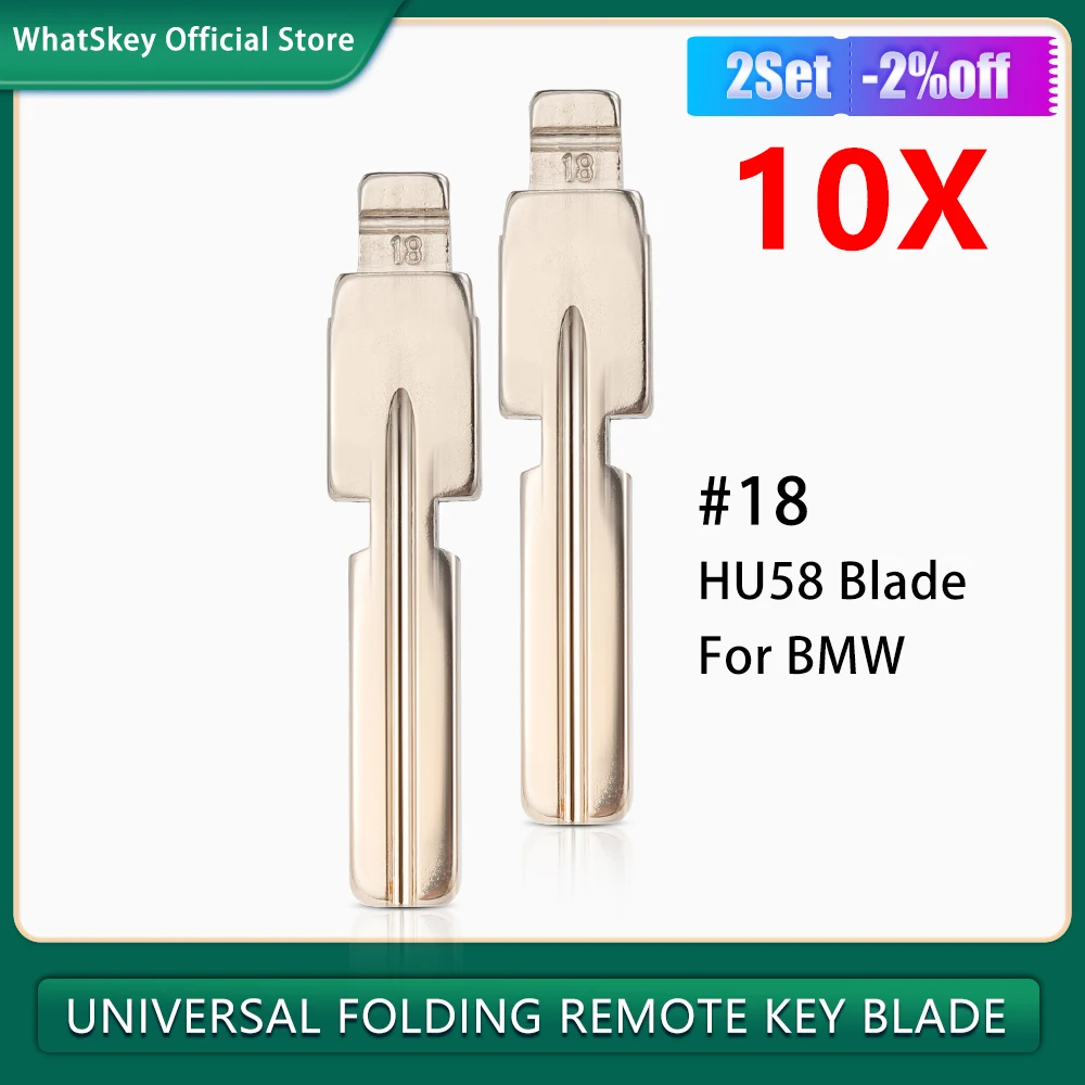 10Pcs No.18 Uncut HU58 Flip KD Key #18 Blade For BMW E36 E39 E38 E63 E83 E53 1 2 3 Series Folding Key Blank Auto Blade