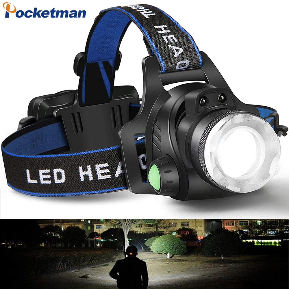 

LED Body Motion Sensor Headlamp USB Rechargeable Headlight Waterproof Induction Head Lamp Powerful Zoomable Head Torch