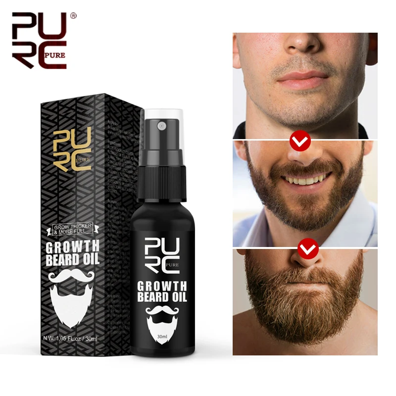 PURC Beard Oil For Men Beard Growth Thicker & More Full Thicken Hair Beard Care Essence Oil 30ml