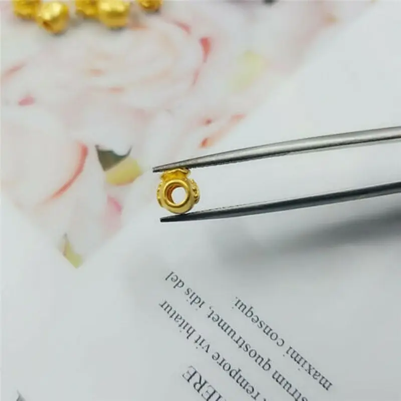 1PCS Real 24K Yellow Gold Bead 3D Hard Gold 999 Pure Gold Lucky Bag Bead Lucky Transfer Bead Pendant