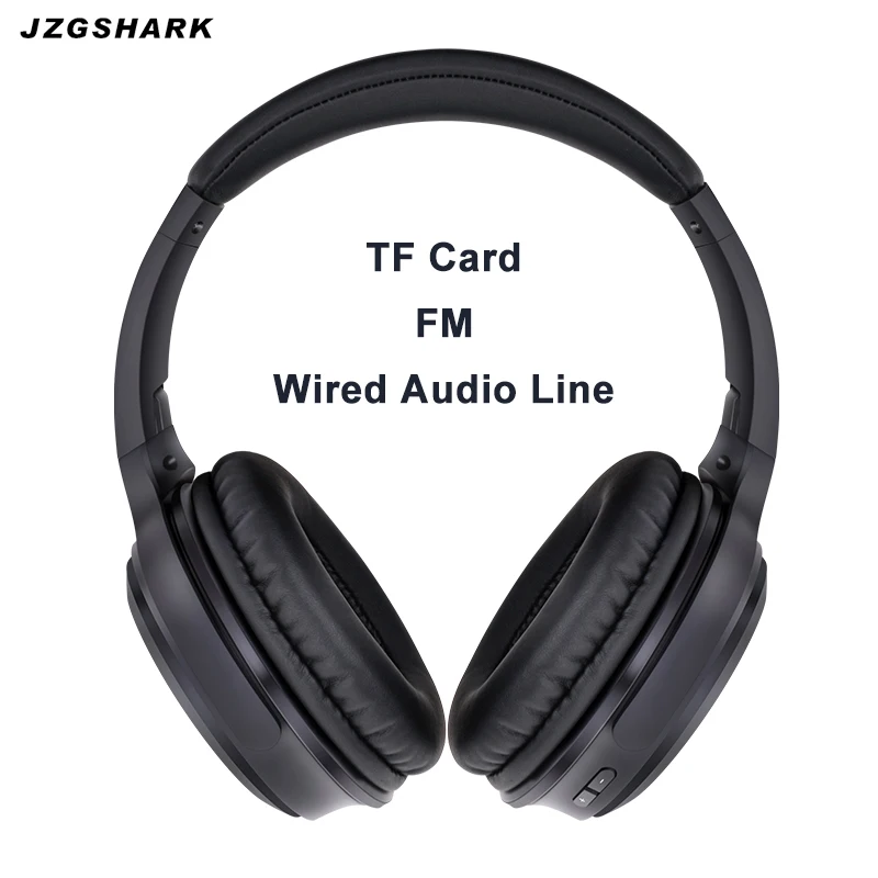 JZGSHAKR Overhead Wireless Bluetooth Headphone Supported TF Card FM Wired Audio Line with Microphone for iPhone Huawei Samsung