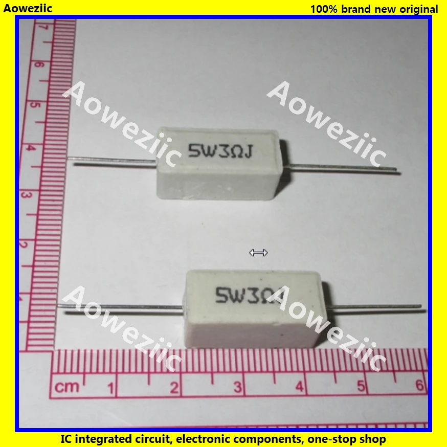 Resistencia de cemento Horizontal RX27 de 10 piezas, 5W, 3ohm, 3R, 3RJ, 5W3RJ, resistencia cerámica de precisión 5%, resistencia de potencia