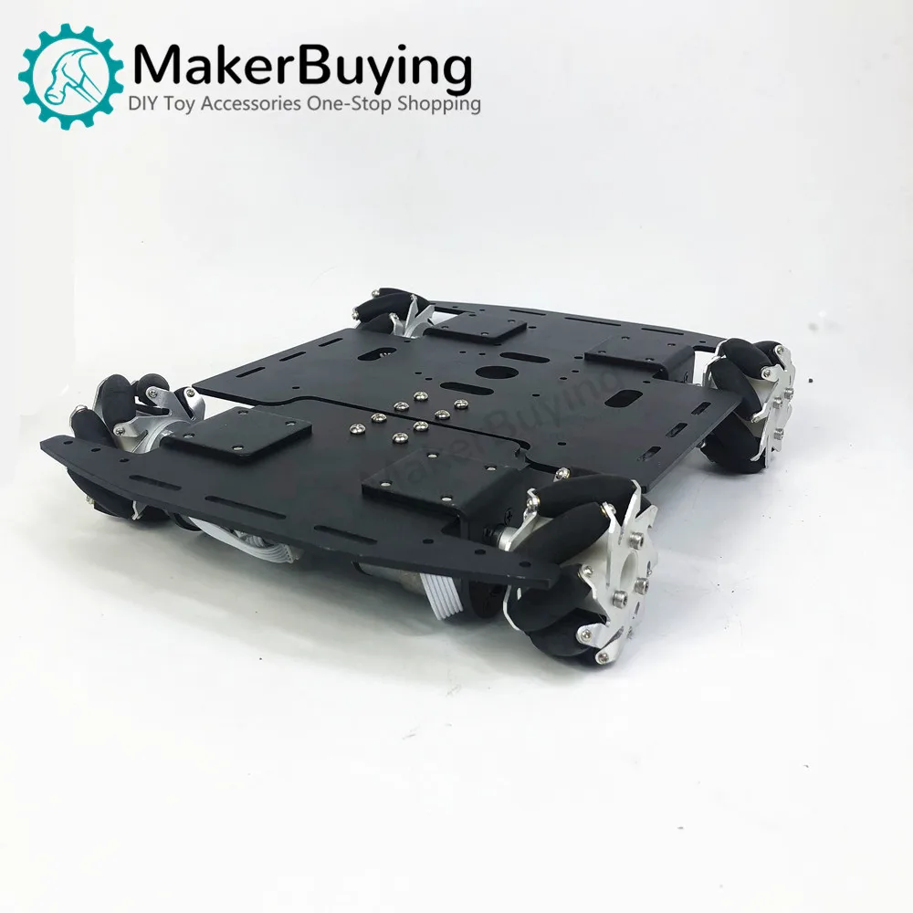 Mecanum wheel single-layer trolley chassis omni-wheel mobile smart car metal chassis robot racing car