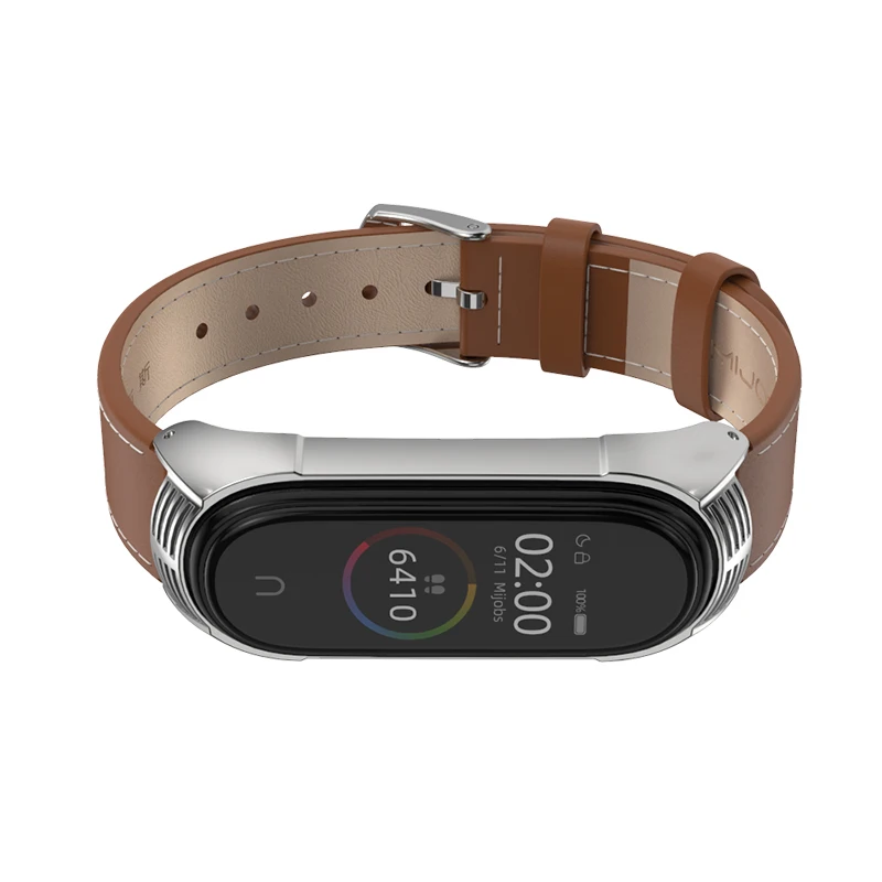 Xiaomi mi band 5,6用ストラップ,mi band4およびmiband3およびmiband5および6用の本革ブレスレット