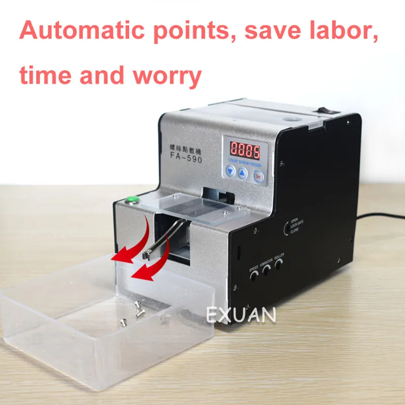 Hardware Store Automatic Screw Counting Machine FA-590 Screw Counter 1.0-5.0 Adjustable Rail Arrange Calculation Screw Conveyor