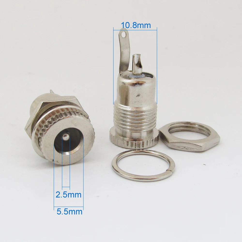 1Pc ทองเหลือง5.5X2.5Mm DC Jack Jack หญิง PCB ขั้วต่อ