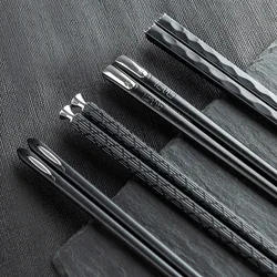 Pauzinhos japoneses antiderrapantes, conjunto de 5 pairs/set, para casa, hotel, restaurante, comida portátil, saudável, sushi