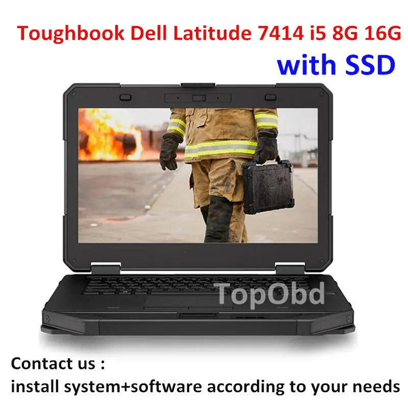 2021 Hot High Quality Used For Dell Latitude 7414 Rugged Extreme I5 6300 8G 16G Ram Auto Repair Diagnosis Compurter Touch Screen