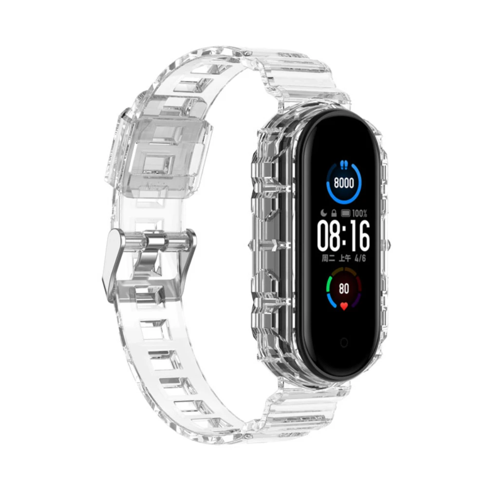 Watchbands Pulseira for Mi Band 7 6 Strap for XiaoMi Mi Band 5 Replacement Bracelet Silicone Transparent Straps for Mi Band 4 3