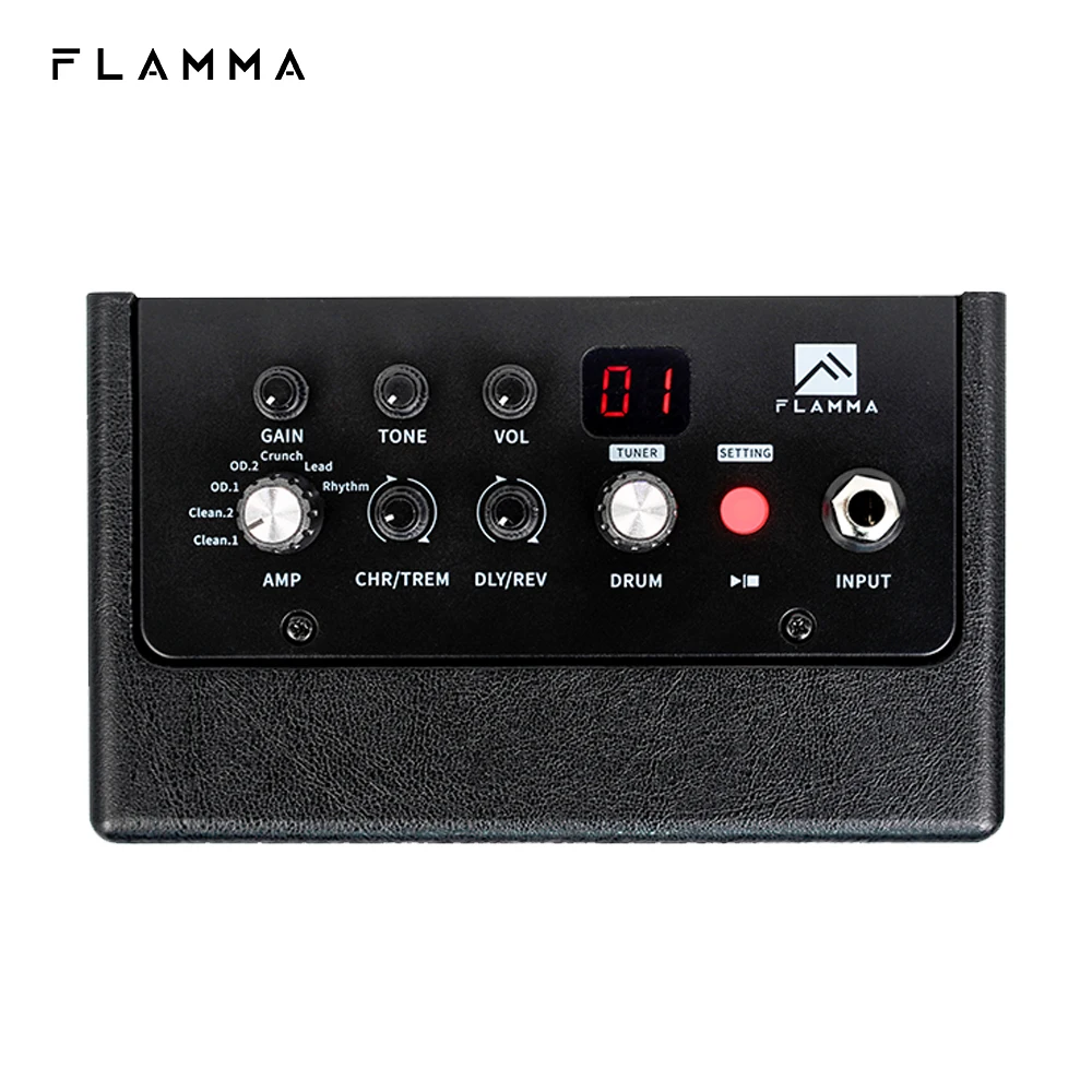 Imagem -04 - Amplificador de Guitarra Elétrica Amplificador Bluetooth Combo Alto-falante Mini Portátil com Preamp 40 Drum Machine Amp Flamma-fa05