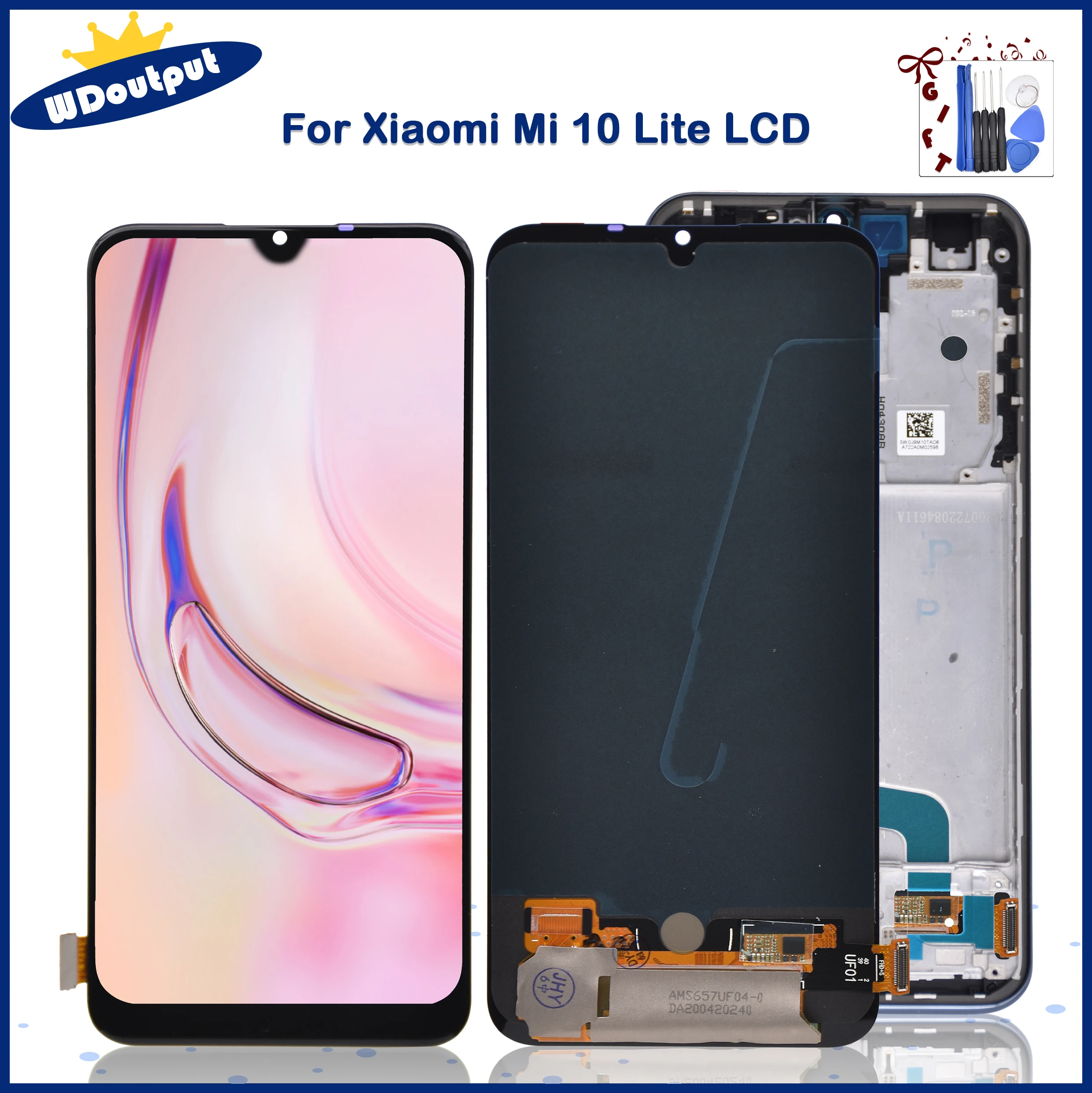 

Super AMOLED 6.57"Inch For Xiaomi Mi10 Lite 5G Lcd Display Touch Screen Digitizer Assembly For Mi 10Lite Lcd M2002J9G With Frame