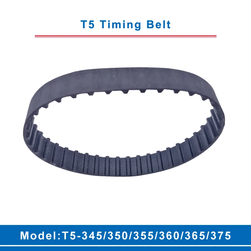 T5 Timing Belt Model T5-345/350/355/360/365/370 Rubber Belt Teeth Pitch 5mm Transmission Belt Width 10/15/20/25/30/35/40/45/50mm