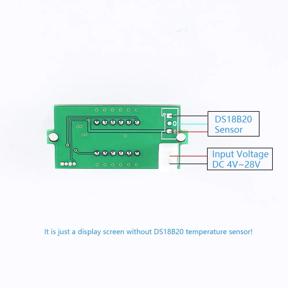 4 Bits Digital Tube LED Display Temperature Meter Thermometer for DS18B20 Sensor -55C~125 Celsius