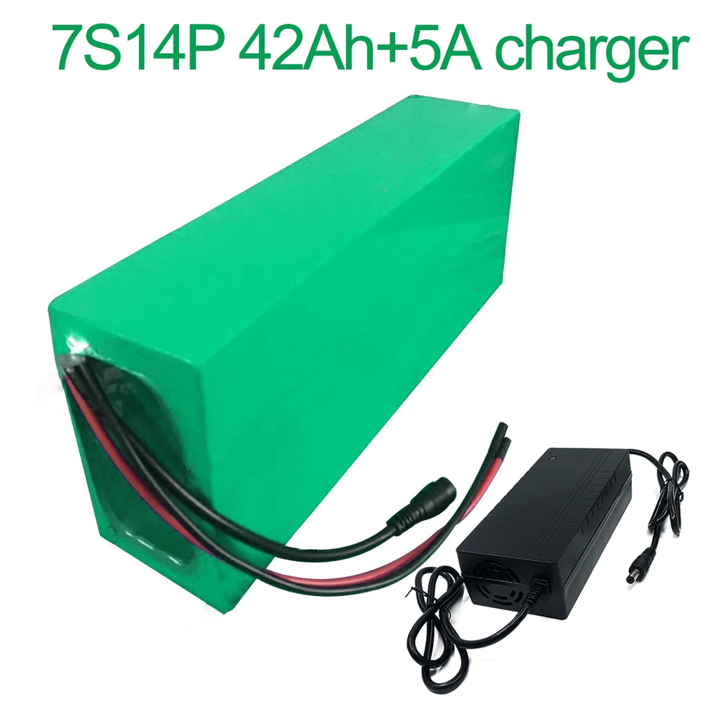 

With 5A charger 24V 42Ah 25.9V 7S14P 18650 Li-ion Battery Pack E-Bike electric bicycle 270x135x70mm