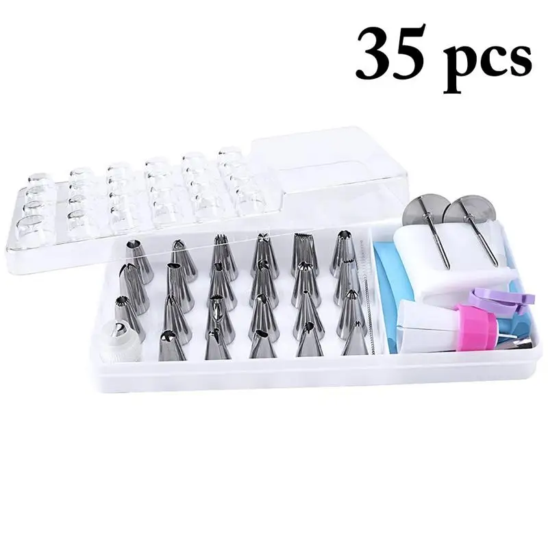 Kapmore Cake Decorating Kit Professional 35Pcs Icing Piping Bag Set Baking Tools Accessories Cake Decor Tools Set