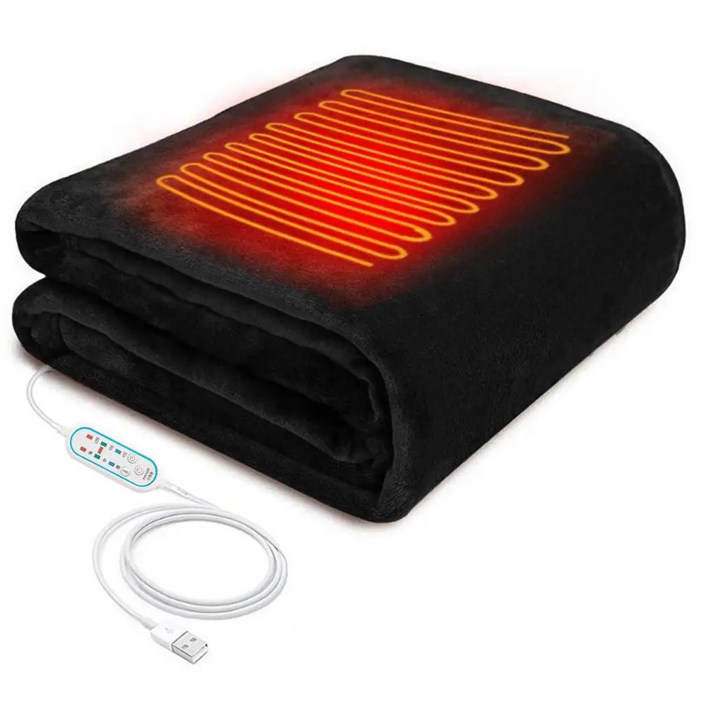 120/80cm 2in1 USB Heating Blanket Shawl Electric Couch Electric Blanket For Neck & Shoulder Relief Winter Pet Sleeping Bag