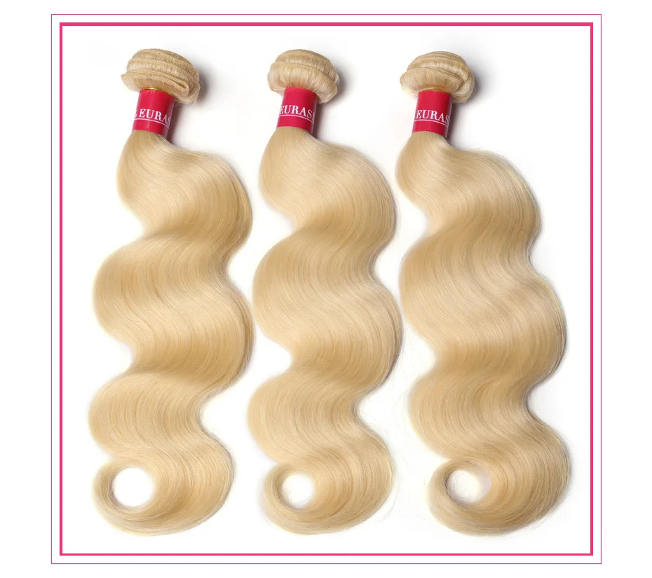 Alimon ica Bündel 613 Honig blond Remy brasilia nischen Körper Welle Haar weben Schuss Remy Menschenhaar Bündel 8-40 Zoll lang – Detail 9