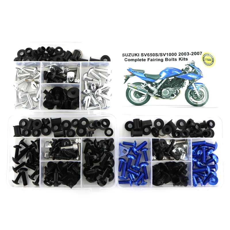 

Fit For Suzuki SV650 SV1000 2003 2004 2005 2006 2007 Complete Full Fairing Bolts Kit Screws Clips Windshield Covering Bolt