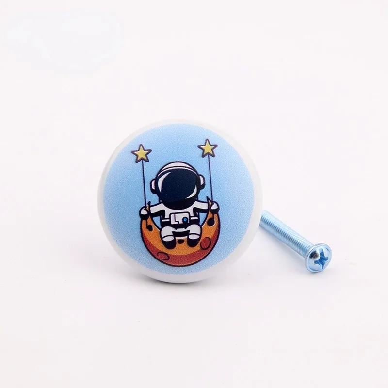 Tide Astronaut Series decorativo per bambini in ceramica cassetto per libreria maniglia piccola maniglia personalizzazione della porta dell\'armadio