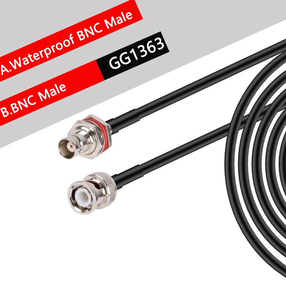 Waterproof BNC Female Nut Bulkhead to BNC Male Plug RG58 Pigtail Jumper BNC RF Coaxial Extension Cable 50 Ohm