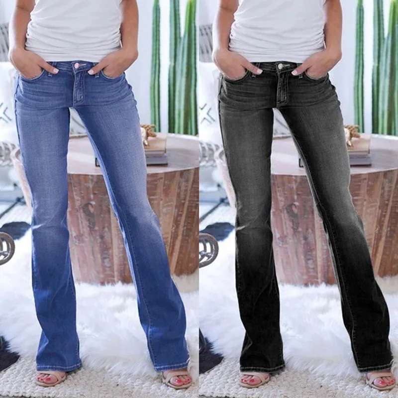Damskie modne dลผinsy Slim Skinny Stretch Sexy niskiej talii spodnie Flare elastyczne damskie spodnie brazylijska jesieล i wiosna C3120
