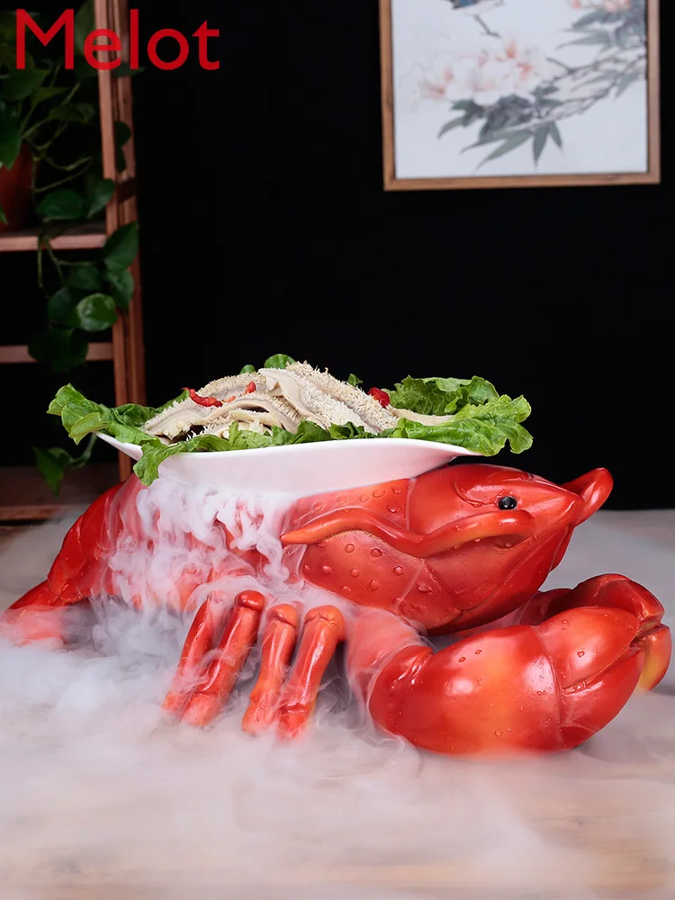 Chinese-Featured Crayfish Creative Tableware Restaurant Theme Club Artistic Cuisine Private Home Cuisine Dishes