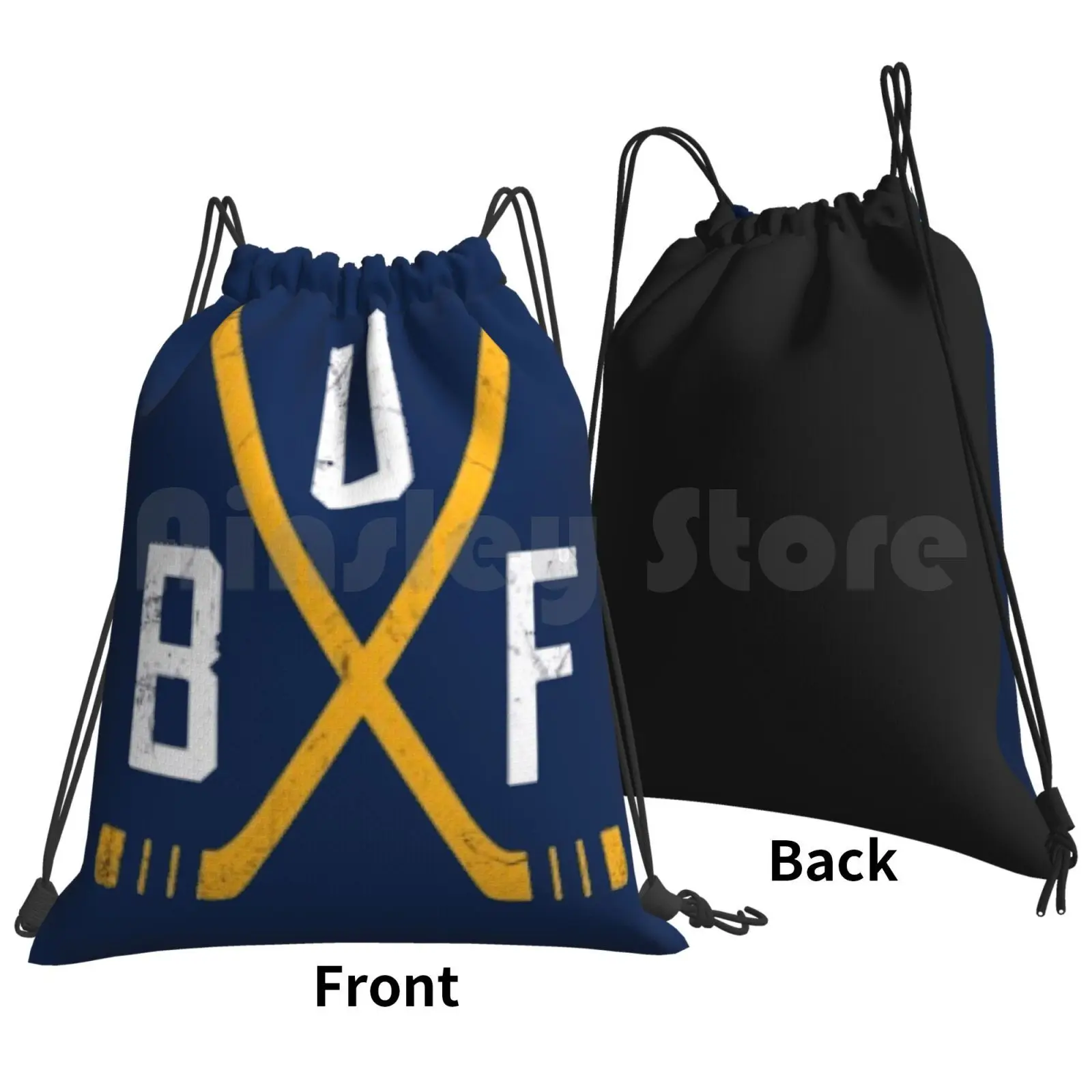 Hockey-- Blue Backpack Drawstring Bags Gym Bag Waterproof Hockey Ice Hockey Professional Hockey Sport Sports Sports Team