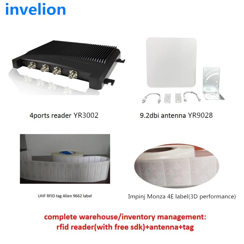 4 ports impinj r2000 uhf rfid reader ethernet (RJ45) communication inetrface serial port RS232 for warehouse asset inventory