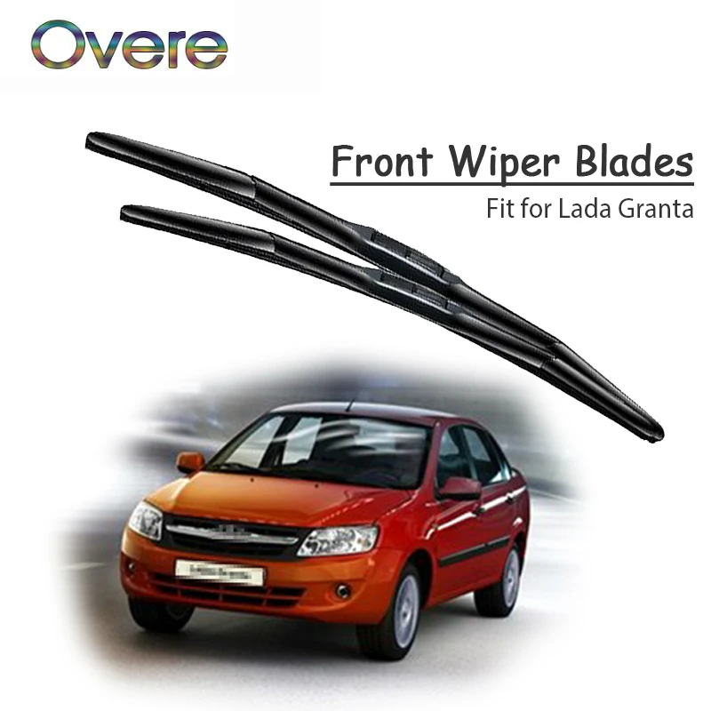 Overe 1Set Rubber Car Front Wiper Blade Kit For Lada Granta 2013 2012 2011 Windscreen Wiper Original replace Accessories